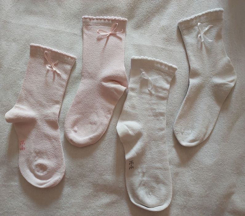 Lote Meias Laço + Meias Altas Pompons