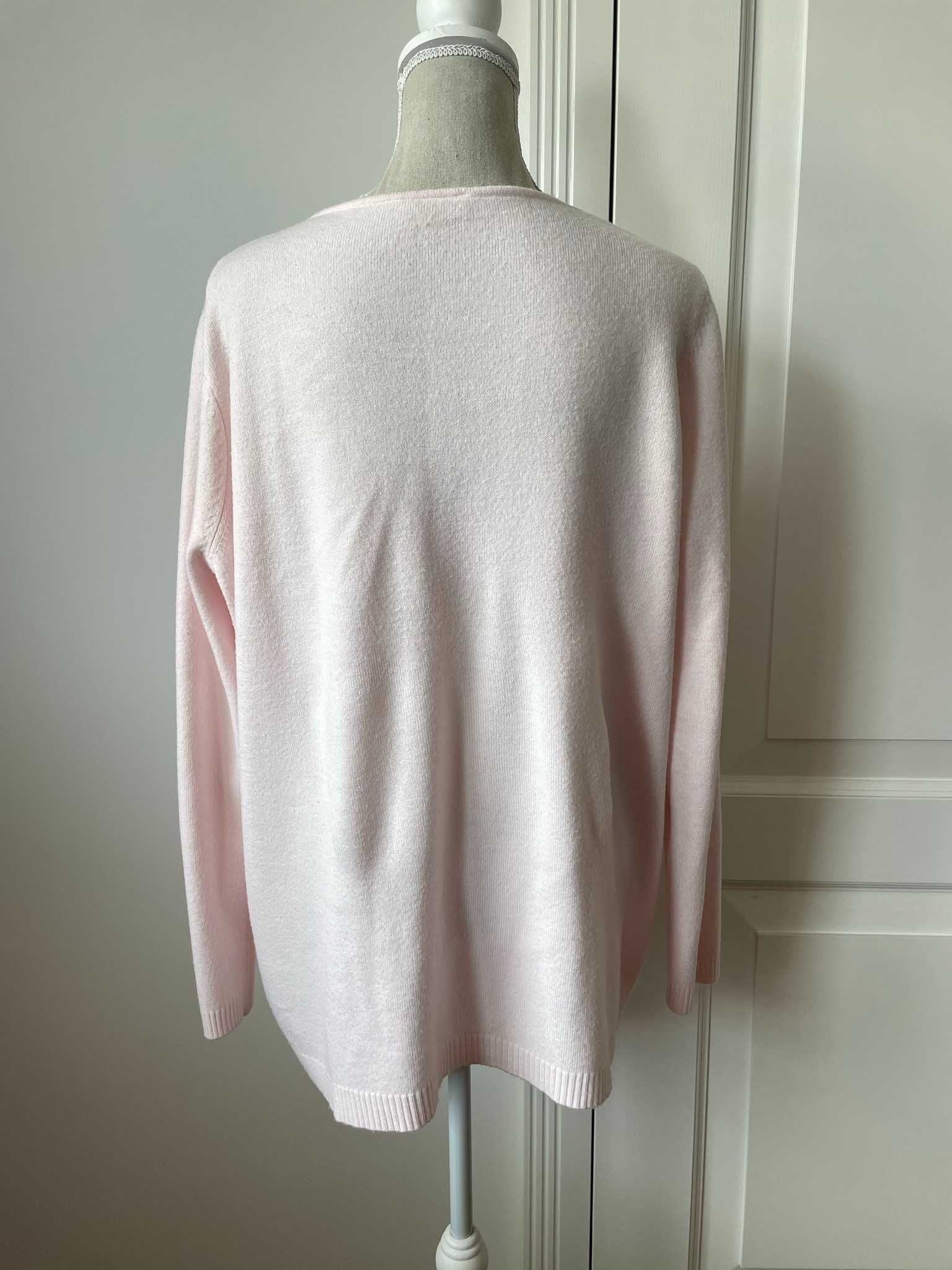 Sweterek w odcieniu pudrowego różu C&A 44/46 plus size