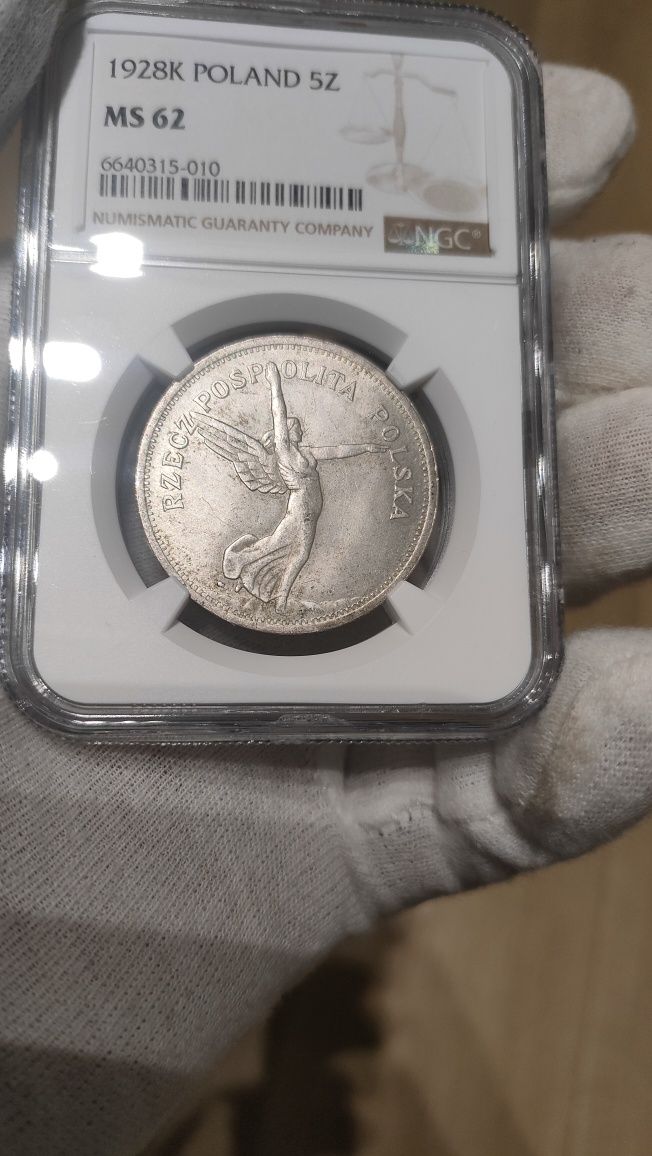 5 zł Nike 1928 Warszawa NGC MS 62