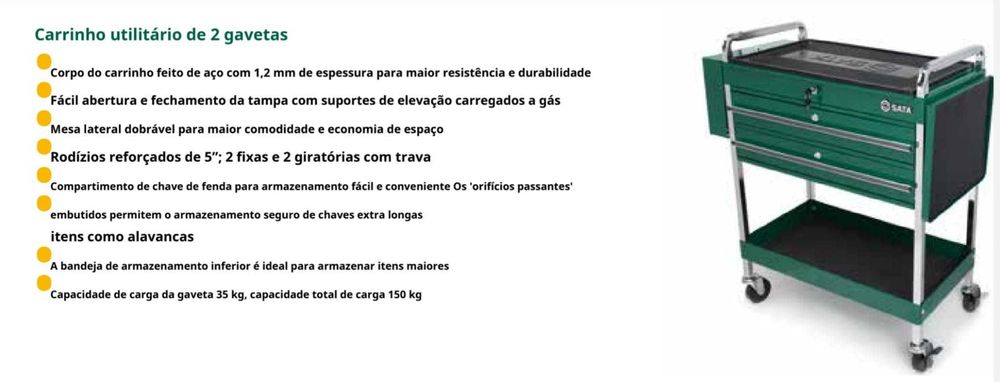 Carrinho de ferramentas 38" SATA