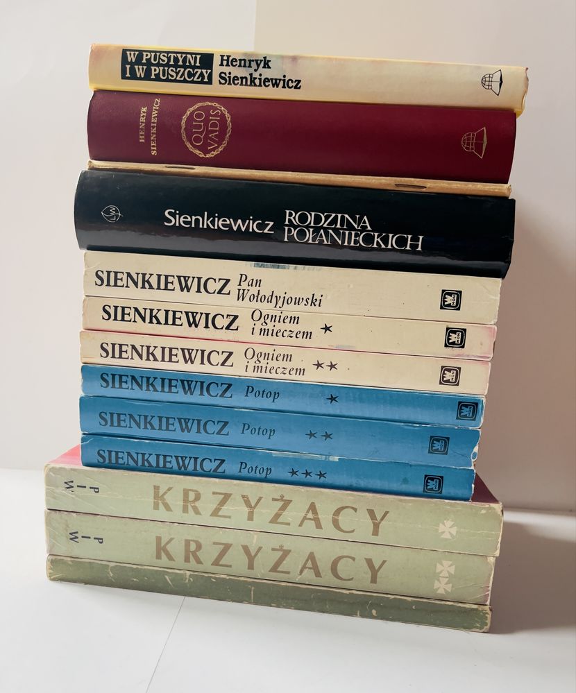 Zestaw 13 x Sienkiewicz Trylogia Krzyżacy Quo vadis Nowele Rodzina Poł