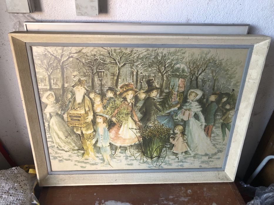 Conjunto de 7 quadros antigos