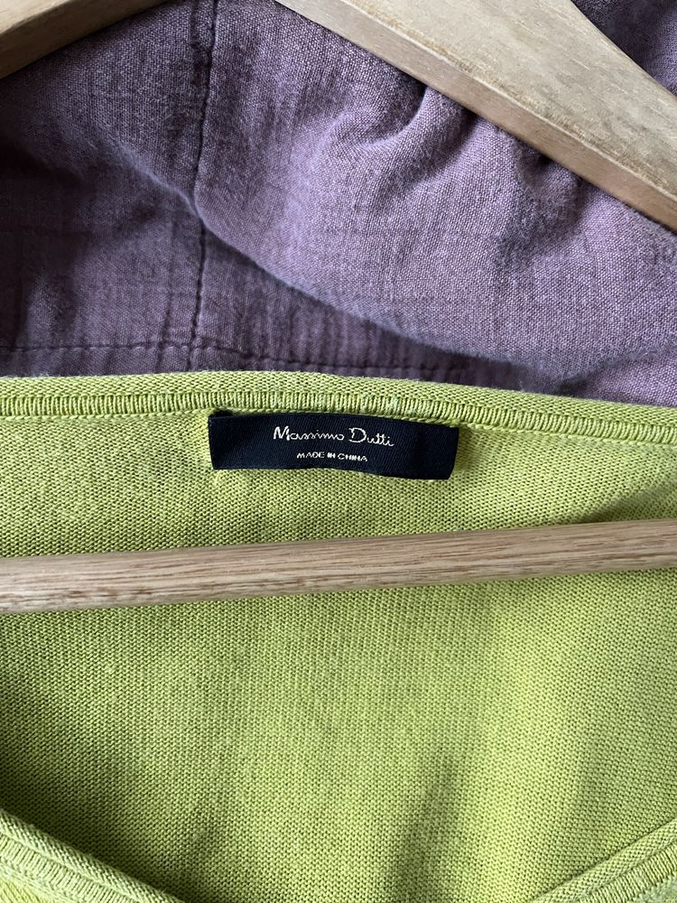 Sweter massimo dutti bawelns i jedwab S limonka