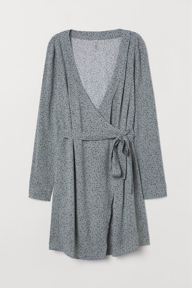 Kopertowa sukienka 38 M H&M wiskoza na zakładkę krótka wiosnę lato