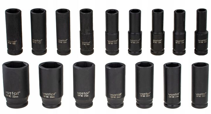 Zestaw Nasadek Udarowych 10-32 Mm Nasadki Udarowe 1/2 Udar 16 El Waliz