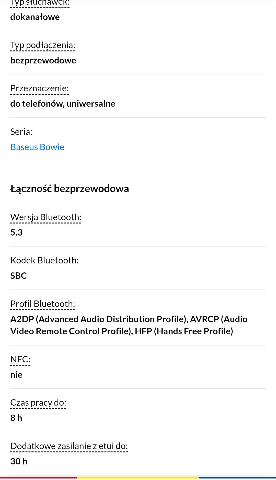 Nowe słuchawki douszne bezprzewodowe BASEUS MA20
