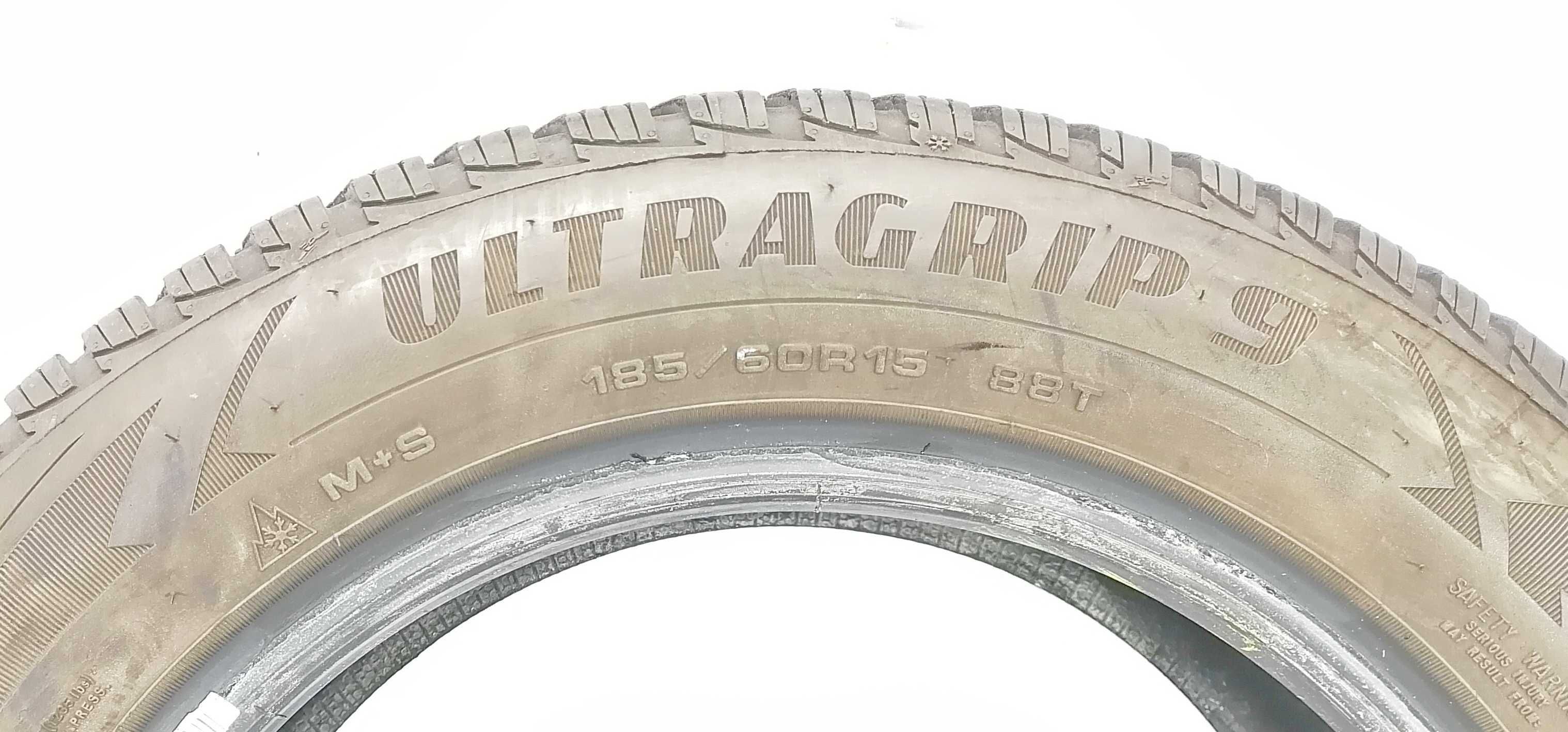 2x 185/60 R15 Goodyear UG9 opony zimowe 6 mm / montaż wysyłka