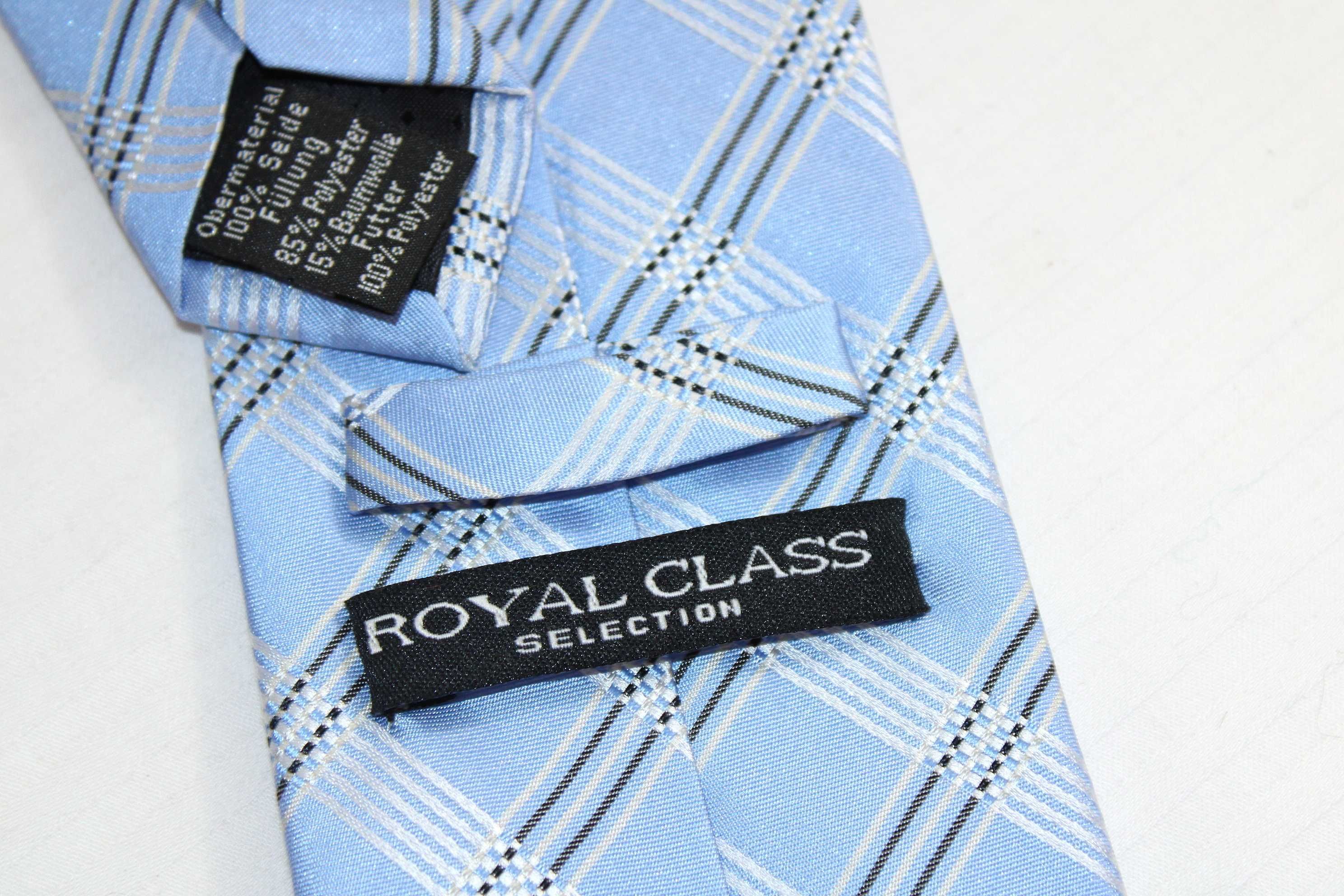 kk1 ROYAL CLASS Stylowy Jedwabny Krawat Jedwab