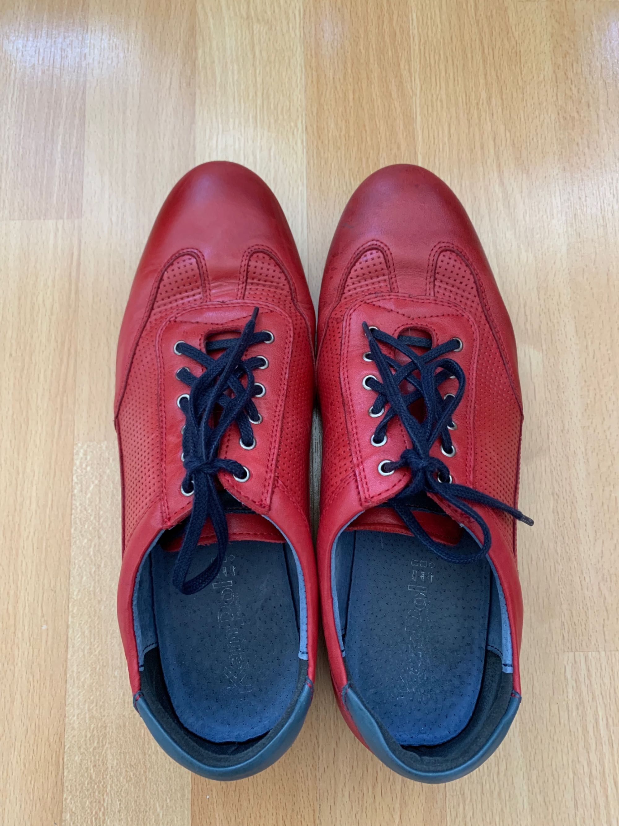 Buty męskie skórzane czerwone casual Kampol r. 42