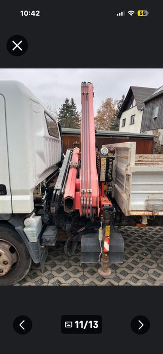 Mitsubishi canter com grua e bascúla