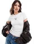 Tommy Jeans 34 Xs Biała Koszulka Z Nadrukiem Dopasoswana H16707