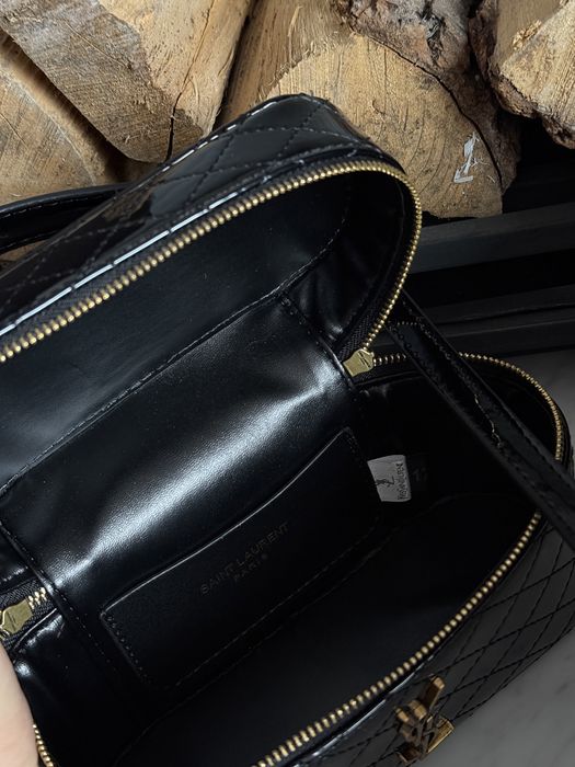 Сумка YSL Yves Saint Laurent шкіра | бургунді та чорна