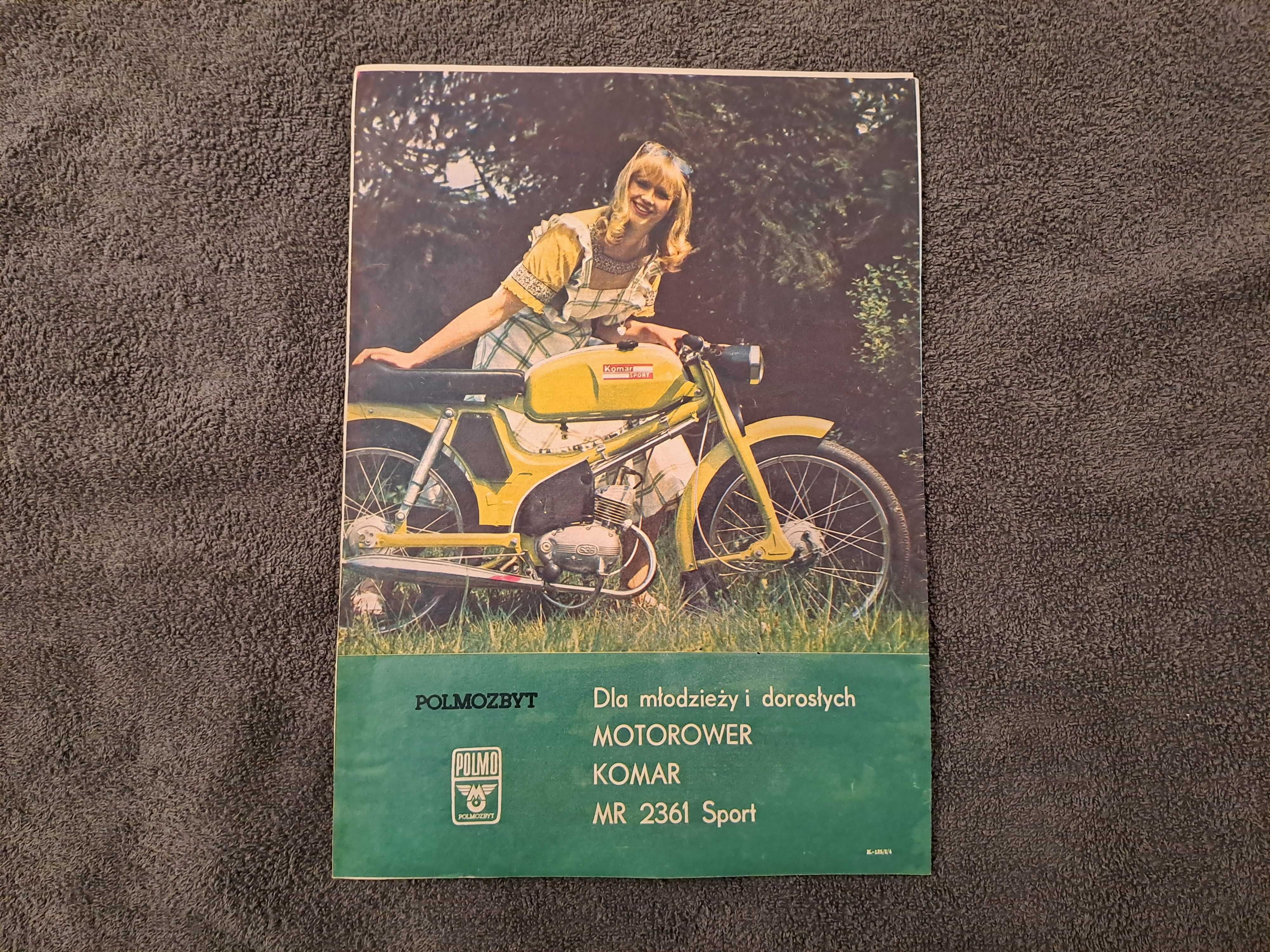 Oryginalna reklama z PRL - motorower ROMET KOMAR SPORT 2361 lata 70-te