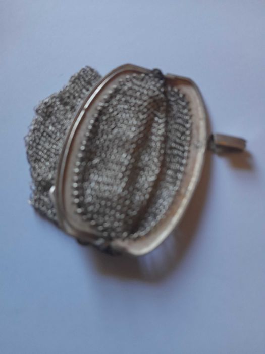 Bolsa prata porta moedas 2 dinheiros