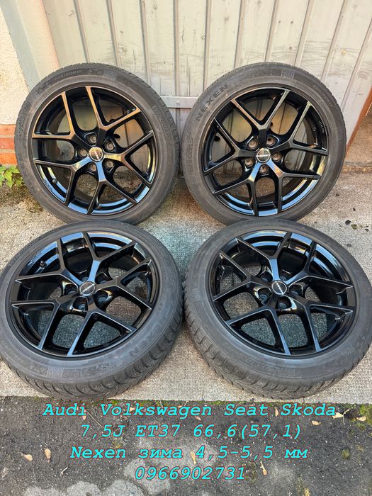 Колеса диски чорні R17 205 50 5 112 golf гольф октавія туран borbet Y