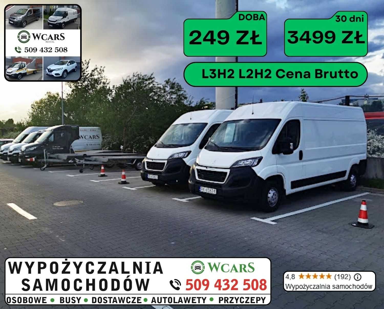 auto dostawcze bus wynajem wypożycz samochód dostawczy L2H2 L3H2 L4H2