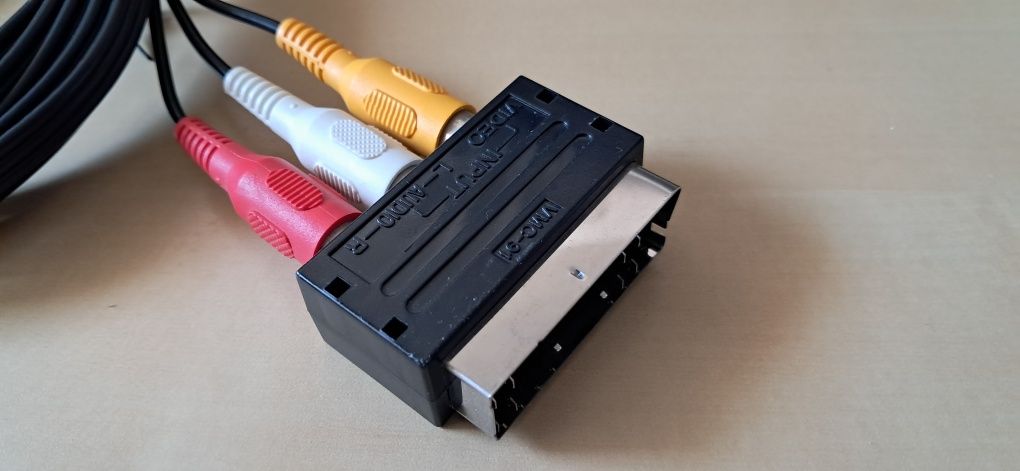 Cabo Sony AV Multi Out PS1 PS2 PS3 - Cabo AV compósito com adaptador