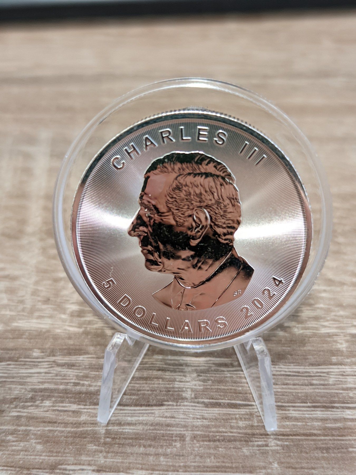 Кленовий лист Канади 2024 рік перша монета серії з Чарльзом III. Топ !