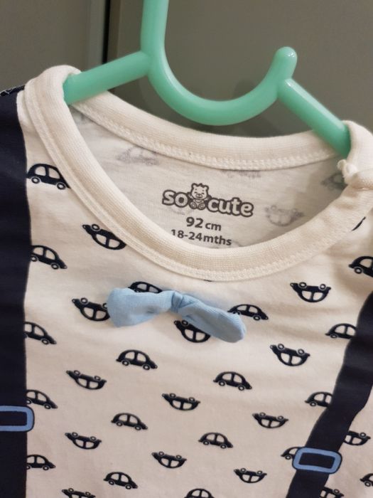 Body 92 szelki niemowlęce eleganckie z muszką chrzest urodziny długi