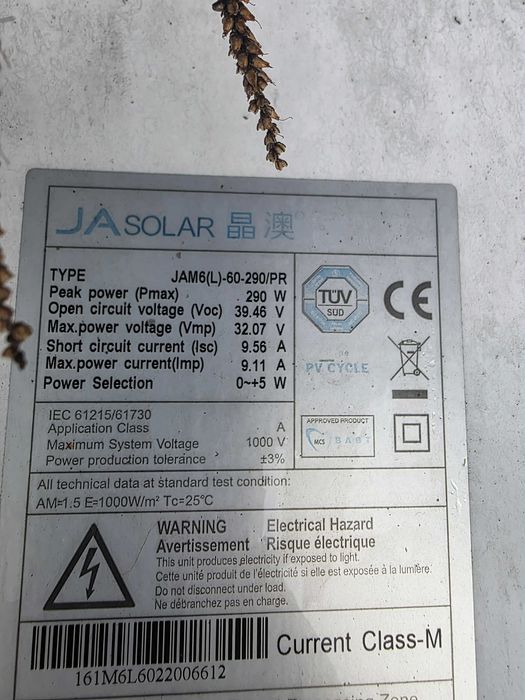 Ja Solar 290W Moduły fotowoltaiczne Panel Używany