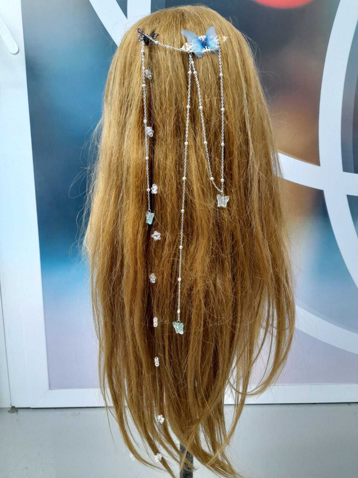 Cabeça de Manequim com 80% de Cabelo Natural e Suporte de Mesa