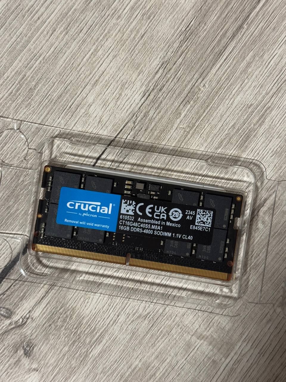 Оперативна памʼять Crucial DDR5 SODIMM 16GB 4800 MHz CL40