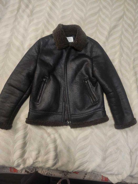 Кожаная зимняя куртка Zara на подростка ( 10 х 140 )