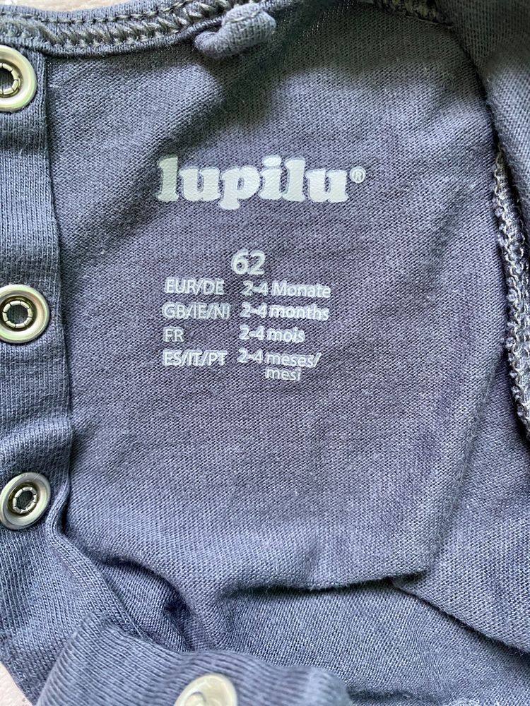 Чоловічок, комбінезон, закриті ніжки, lupilu, lidl, 62cm, 2-4mths