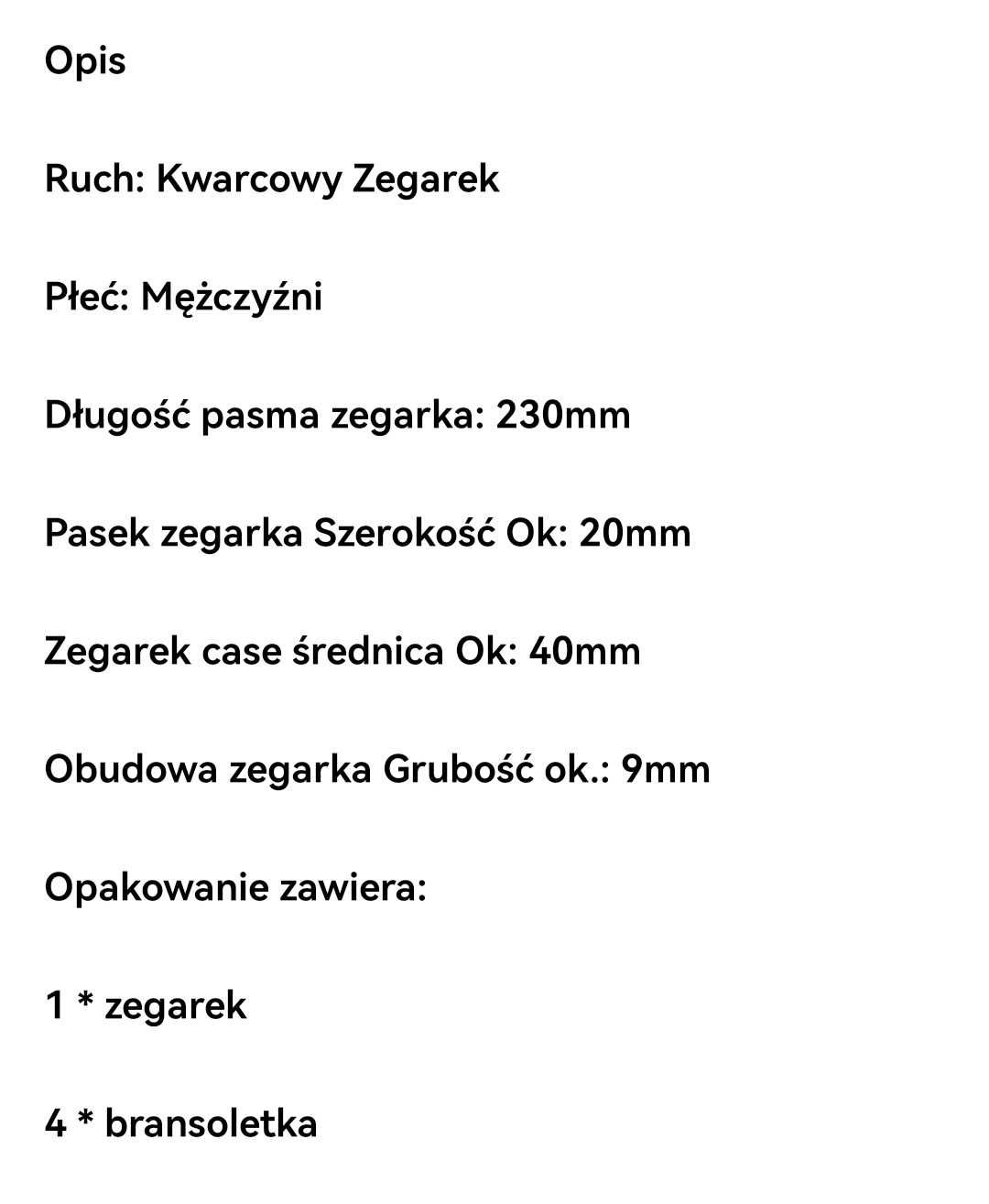 Nowy zegarek + 4 bransoletki