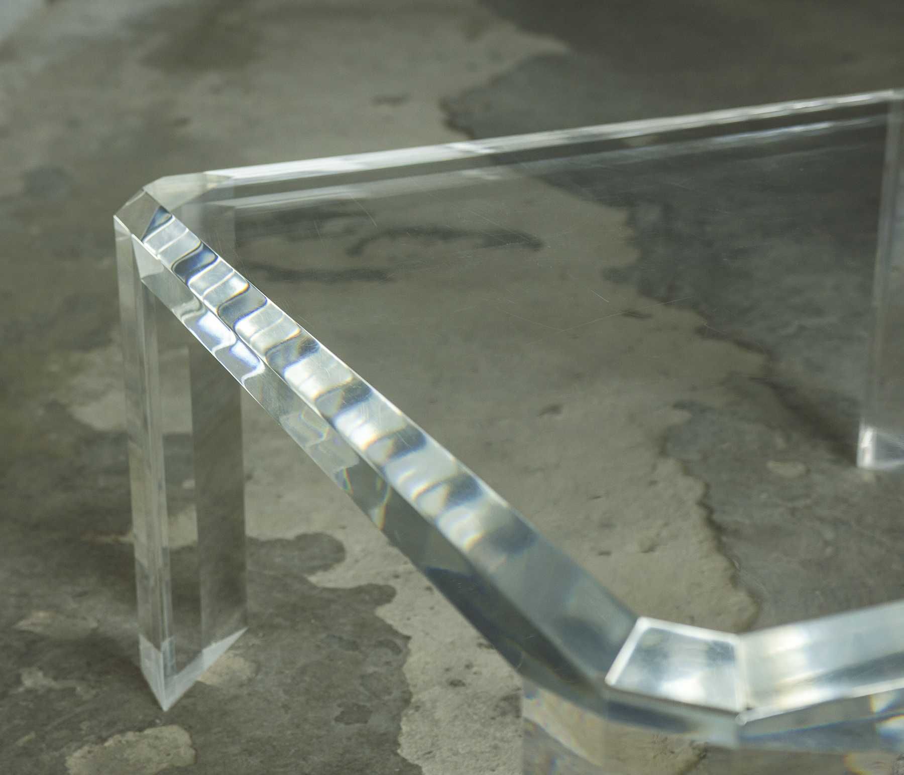 Stolik kawowy akrylowy pleksi plexi pleksa design vintage lata 60 70