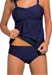 Strój Kąpielowy Tankini Dwuczęściowy Regulowanymi Paskami 3XL