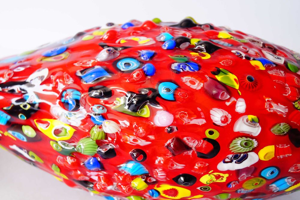 Szkło Murano style wazon 3D cały wypukły design piękny