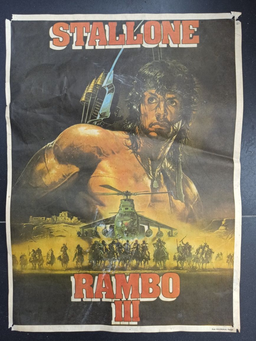 Plakaty filmowe z lat 80-ych. Rambo, Running man