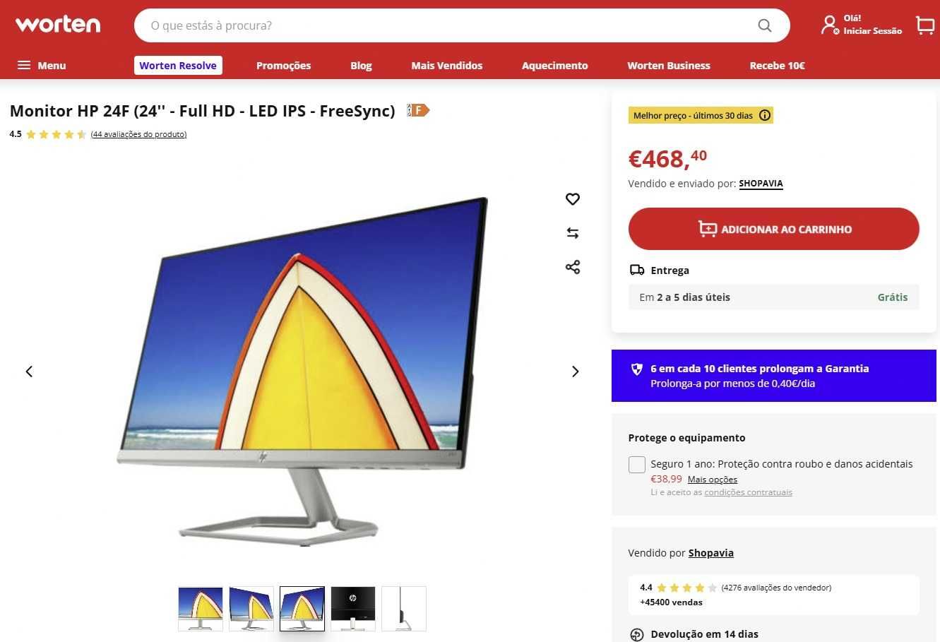 2x Monitores HP 24f 23.8” IPS – Setup Dual ou Ecrã Surround