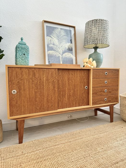aparador, consola, armario, movel, area, carvalho, vintage, rustico