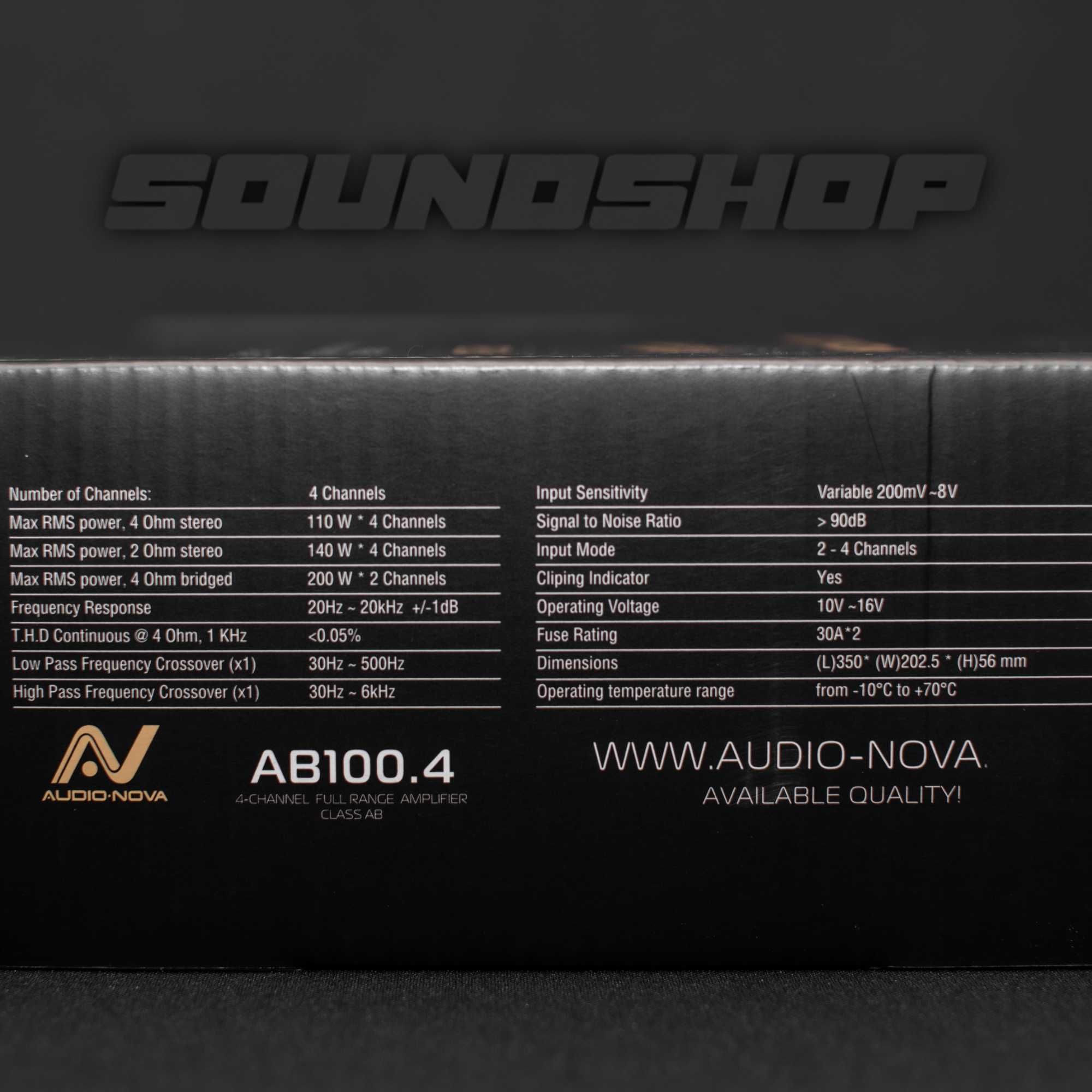 Black Friday !!! Wzmacniacz 4 kanałowy AUDIO NOVA AB100.4