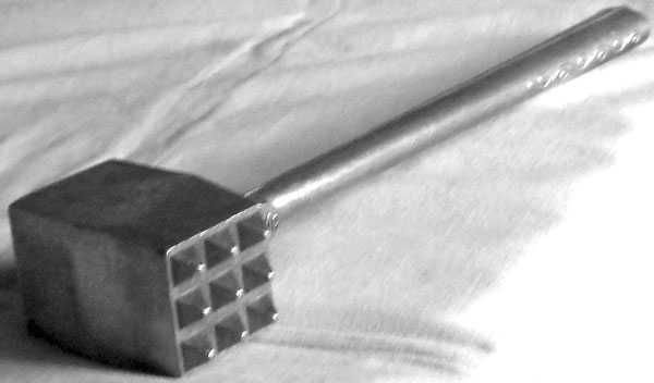 Solidny Aluminiowy Dwustronny Tłuczek do Mięsa Radziecki Metalowy ZSRR