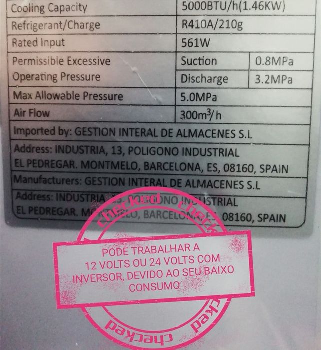 Ar Condicionado trabalha a 12 Volts ou 24V com inversor Leia Descrição