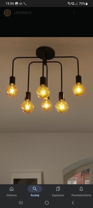 Żyrandol  na 6 żarówek czarny loft