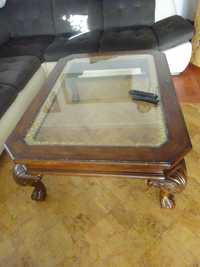 drewniany stół do renowacji salonu 95 x 131 ława ozdobna szklana