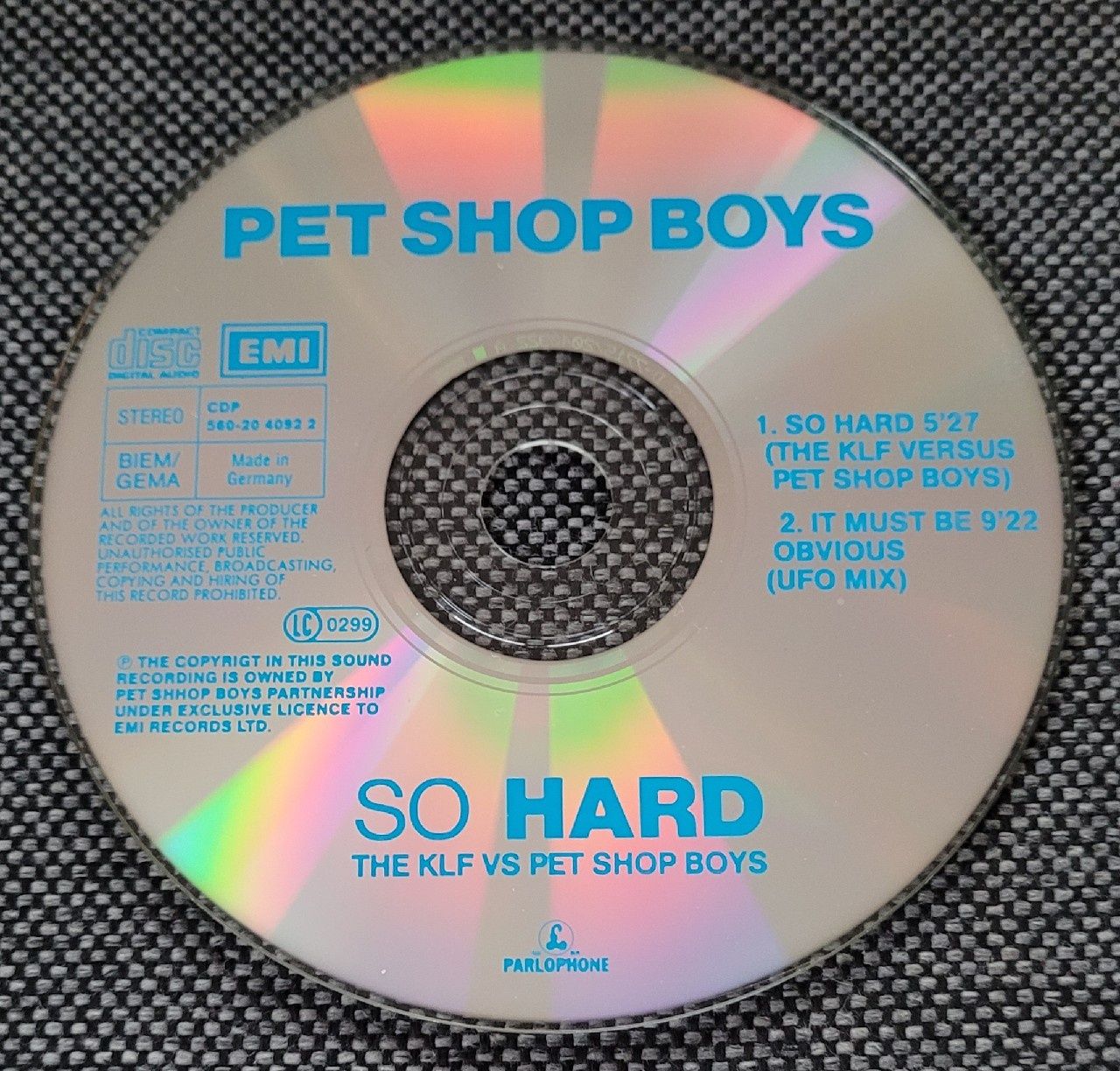 Pet Shop Boys So Hard [KLF Vs Pet Shop Boys] CD Maxi Single Sonopress