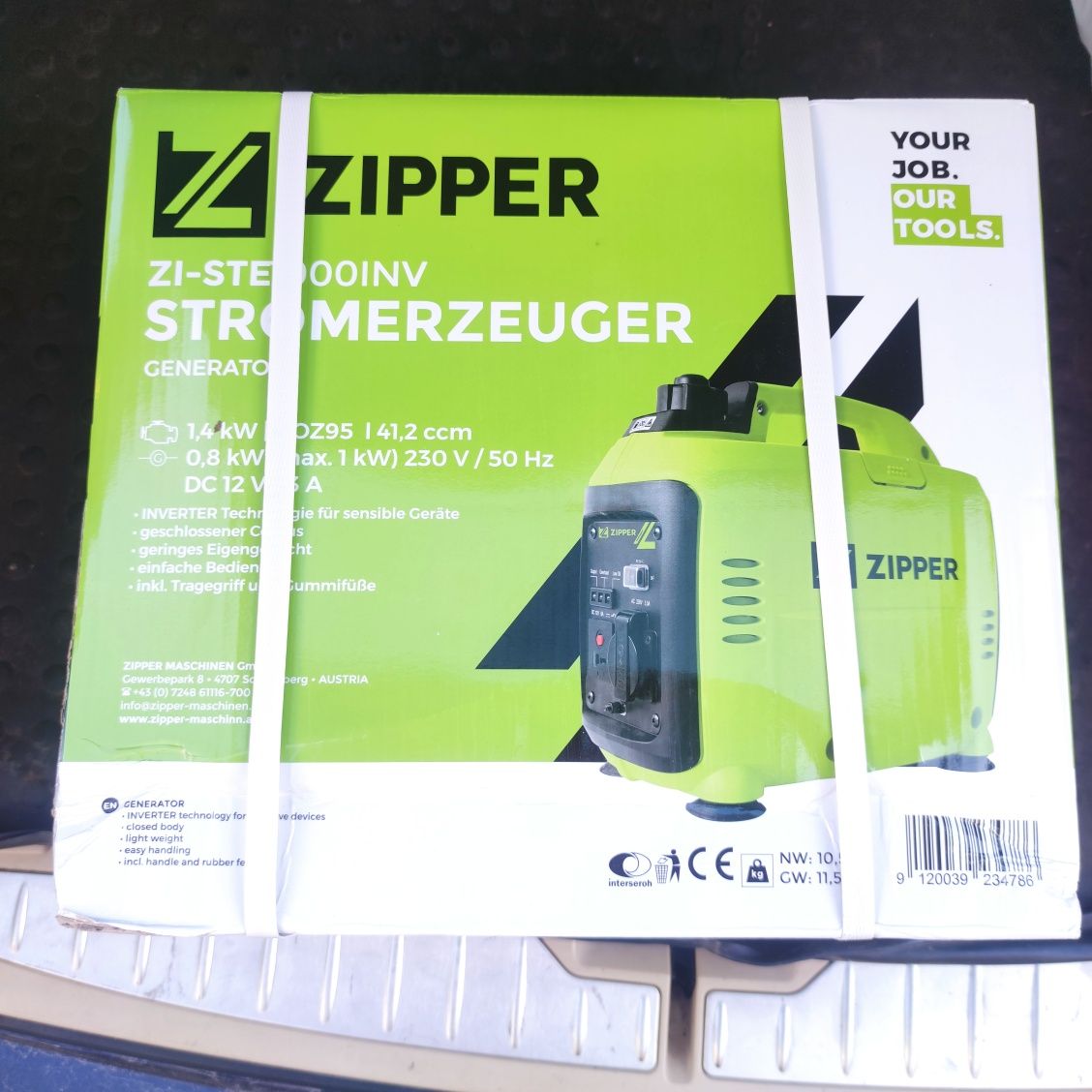 Продам генератор ZIPPER STE1000INV на 1,4kW