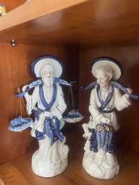 Conjunto de peças decorativas- casal de pescadores