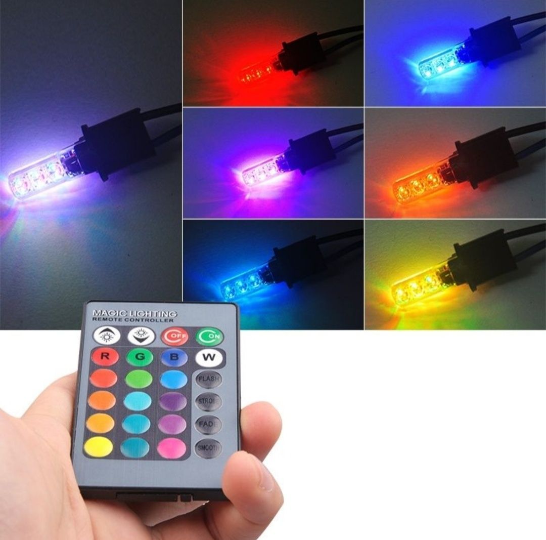 kit de lampadas T10 RGB com comando (novo)