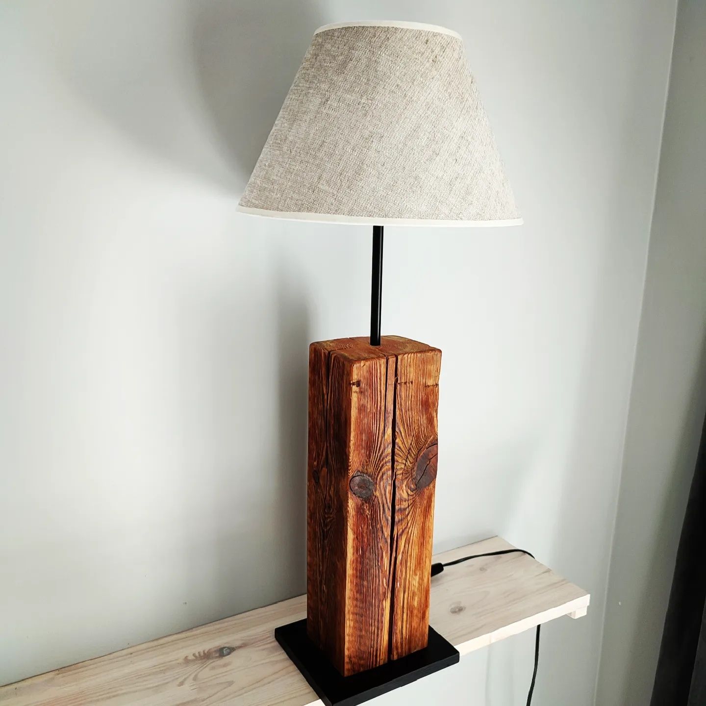 Lampa lampka loftowa handmade belka industrialny