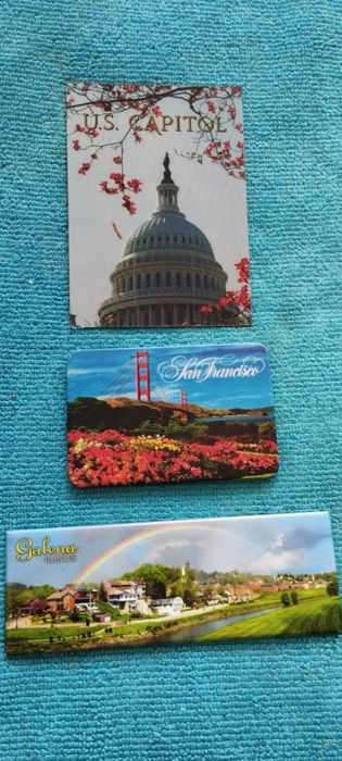 Magnesy na lodówkę z USA komplet 3 sztuki