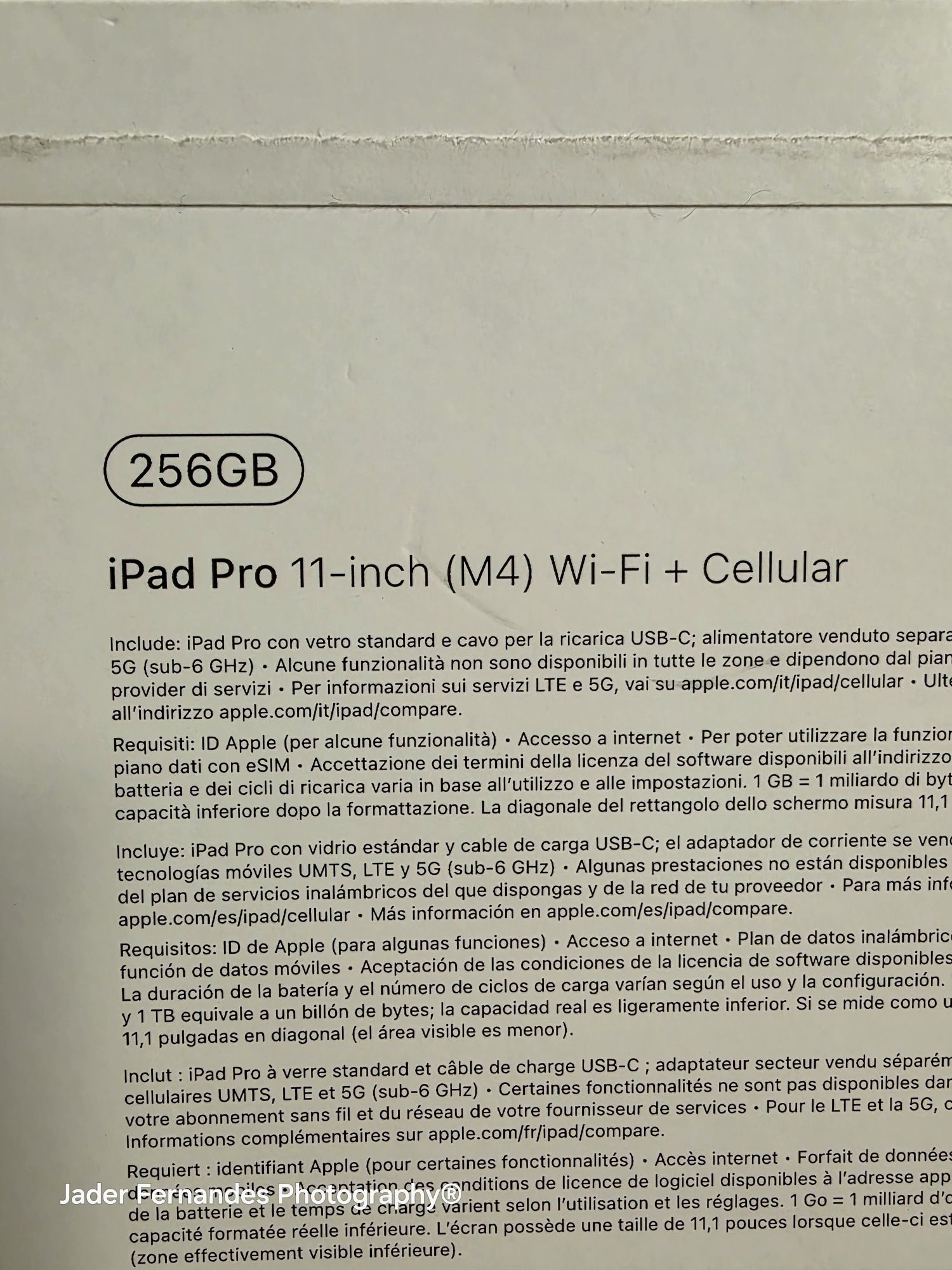 Ipad pro 11 M4 Wi-Fi + 5G garantia até 12/01/2028 fnac