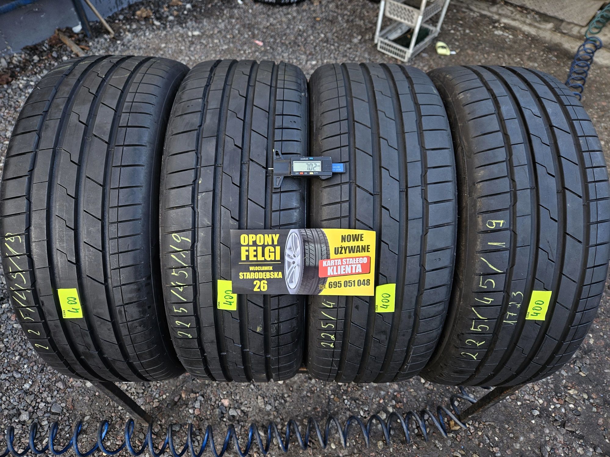 Jak nowe. Opony letnie 225/45/19 Hankook 1723r. Montaż gratis. Wysyłka