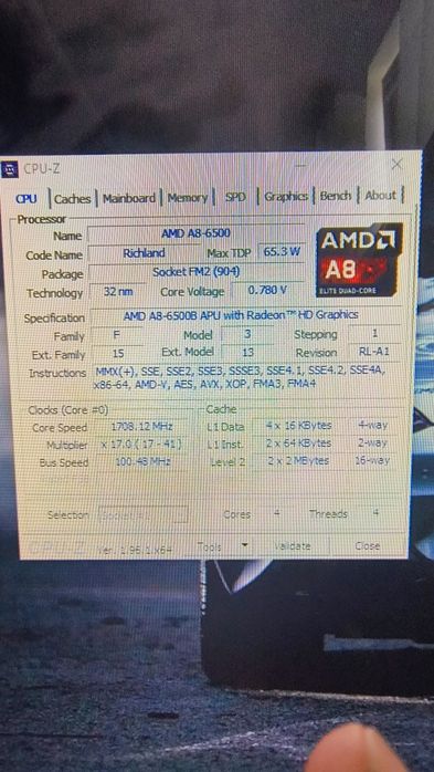 Płyta główna Asus z procesorem AMD A8 i DDR3 4gb
