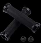 Gripy,uchwyty,rączki RS2A BL/BL,kpl L+P,130/22,guma,2xALU,rower,hulajn